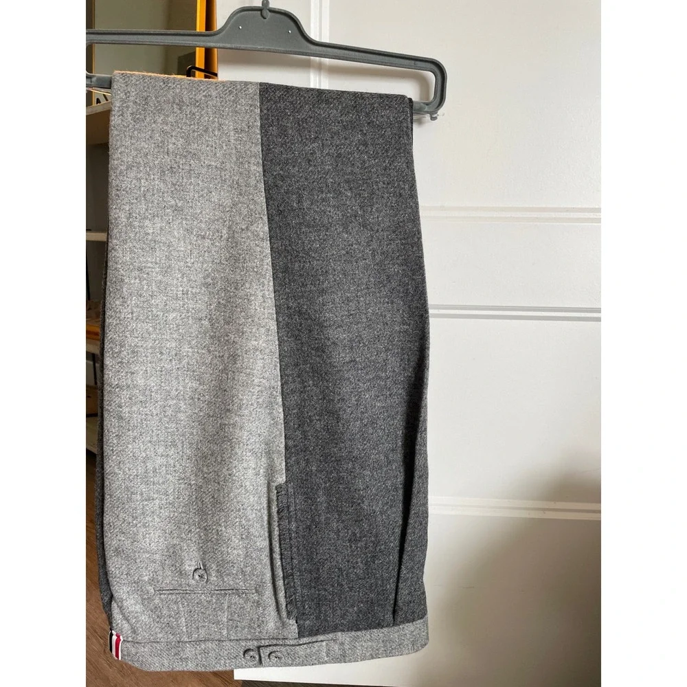 Thom Browne Tapered two tone Gray Wool Tweed Pants Size 3